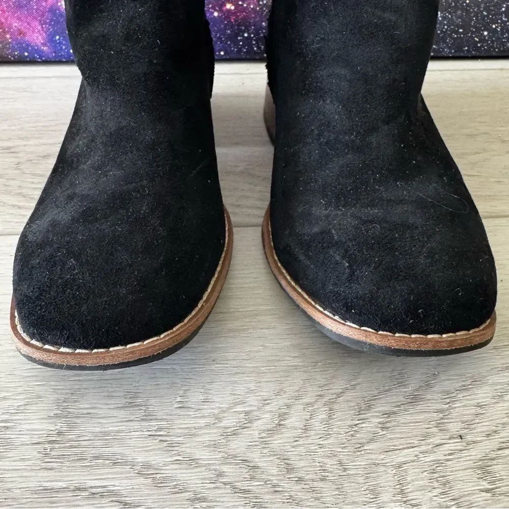 Steve Madden Luisa Black Micro Fiber Boots Girls Sz‎ 3 Big Kid Block Heel